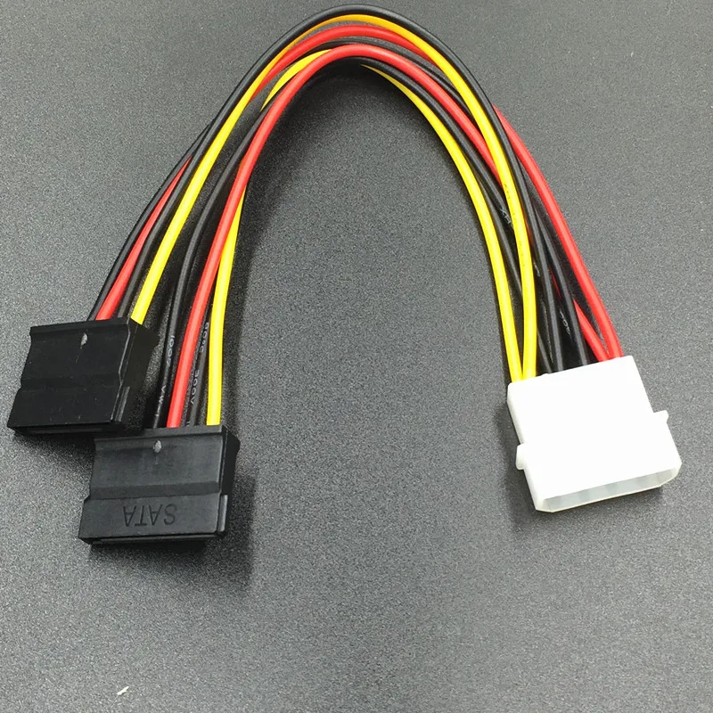 Serielles ATA SATA 4-poliges IDE Molex auf 1/2/3 of 15-poliges HDD-Netzteilkabel. Heiße weltweite Aktion Image