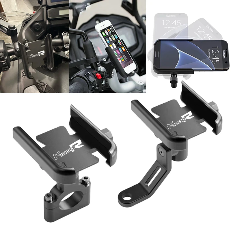 Für BMW K1200R K 1200R K1200 R Zubehör Motorrad-Handyhalterung Stoßdämpfende Legierungs-Navigationshalterung GPS-Halter Image