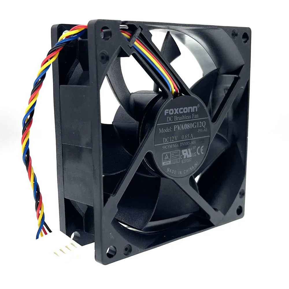Neue 80mm 8025 12V PWM Lüfter, foxconn PVA080G12Q DVH85-A01 80X80X25mm 59CFM 4 Draht 4Pin Kühler für Server Inverter Computer Image