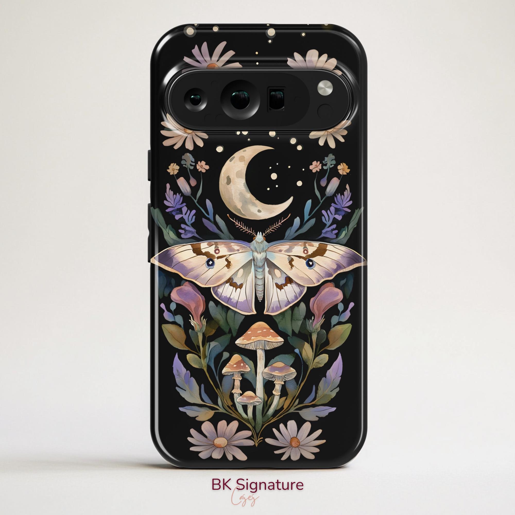 Custodia magica per telefono a forma di fungo e luna per Google Pixel 9, 9 Pro XL, 9A, 9 Pro, 8, 8 Pro, 7, 7 Pro, iPhone 16e, 16 Pro, Samsung 15 14