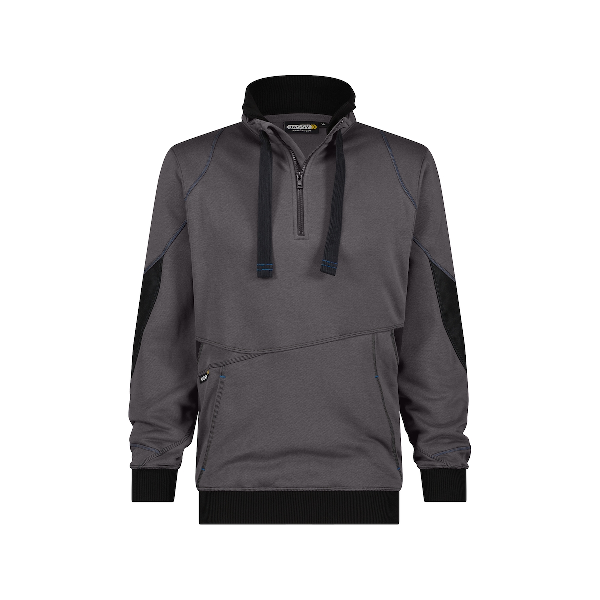 DASSY Sweatshirt STELLAR - Troyer mit Reißverschluss - Arbeitspullover anthrazitgrau/schwarz XS Image