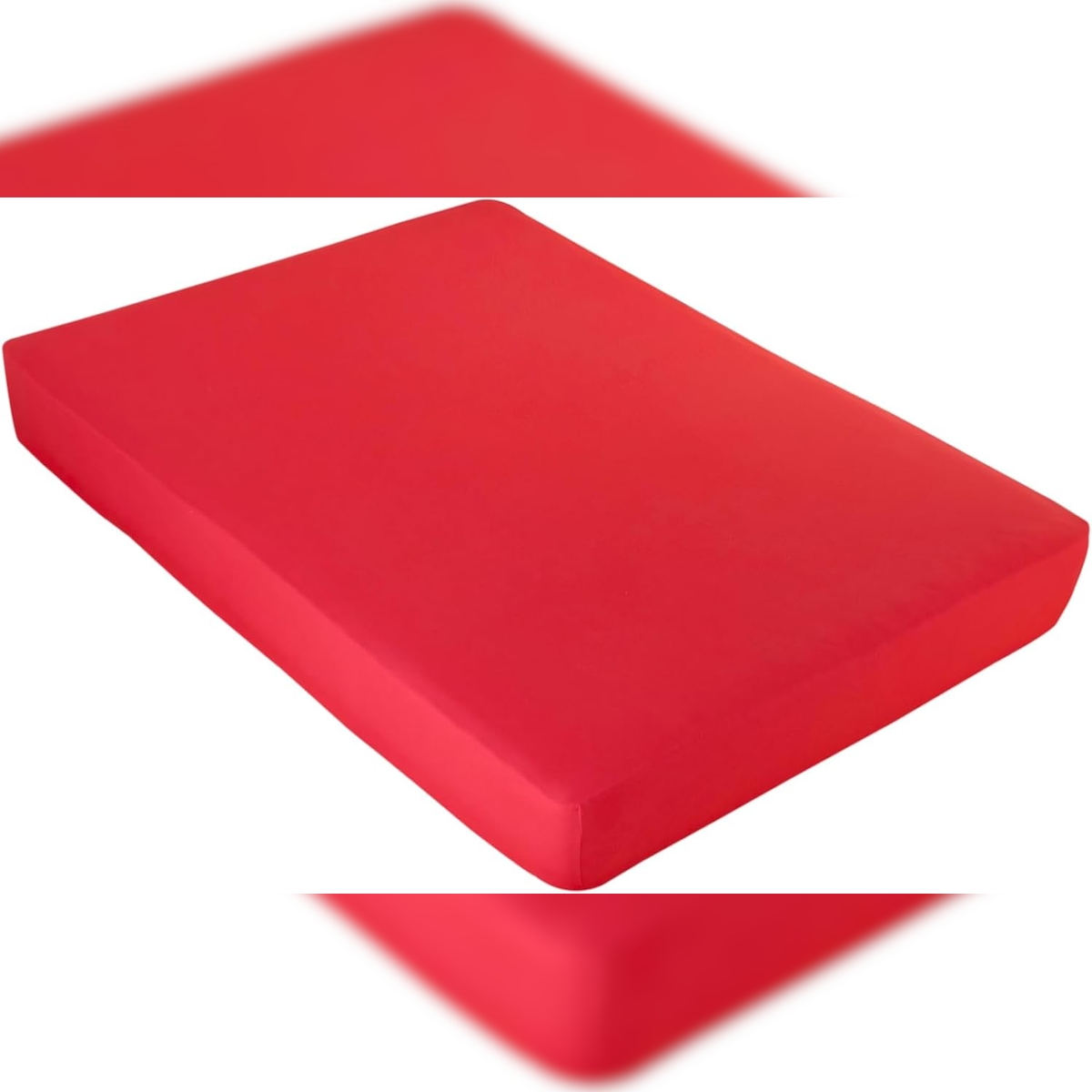 Vency Premium Jersey Spannbettlaken 200x200cm Rot - Spannbetttuch 100% Baumwolle, Bettlaken 200x200 Bis 35 cm Matratzenhöhe Rot Image