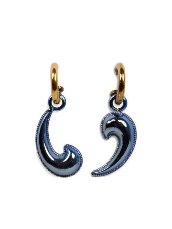 Metallic Paisley Earrings - Blue - Etro Earrings