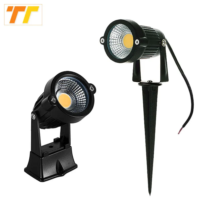 Lampe de jardin à LED COB à pointe, 7W 10W 15W 5W, éclairage extérieur pour jardin, éclairage étanche, projecteurs de jardin à LED, AC85-265V DC12-24V