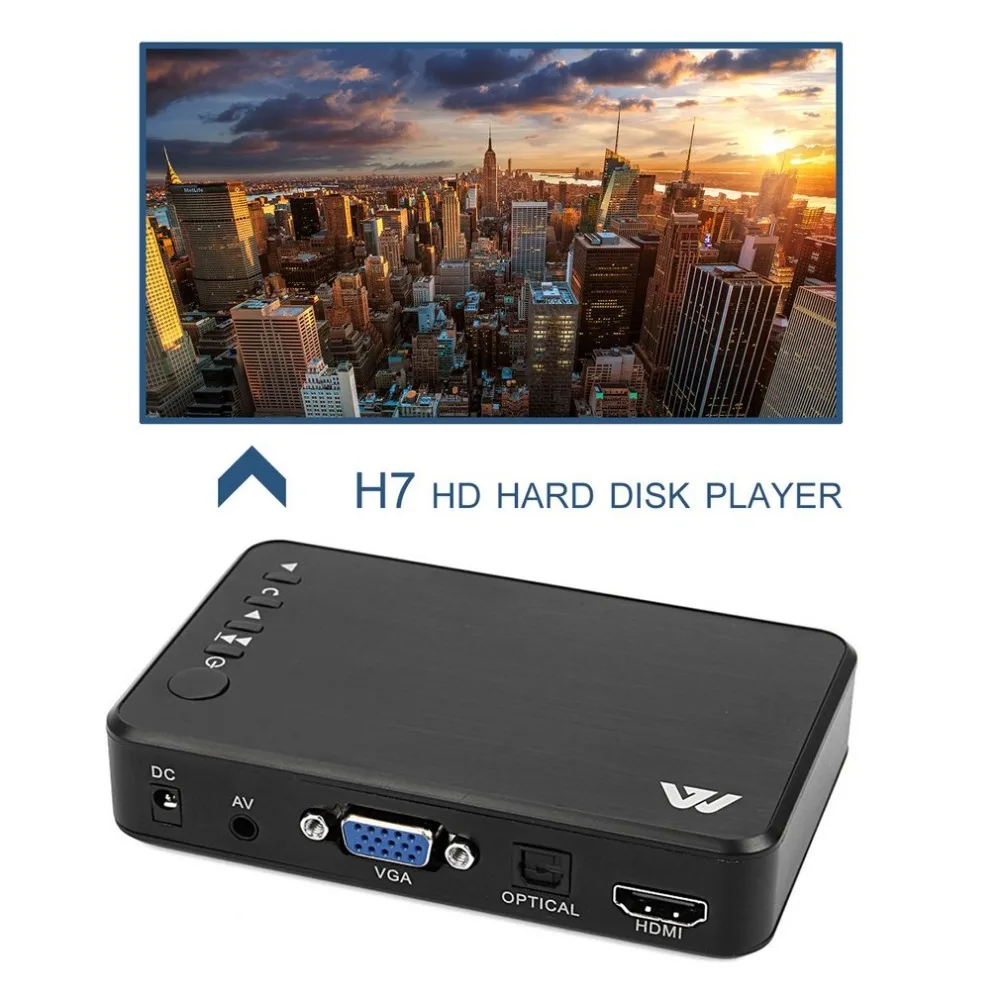 Lecteur multimédia Full HD Mini Autoplay Full HD 1920x1080 compatible HDMI VGA AV USB disque dur SD/SDHC/carte MMC lecteur externe F10