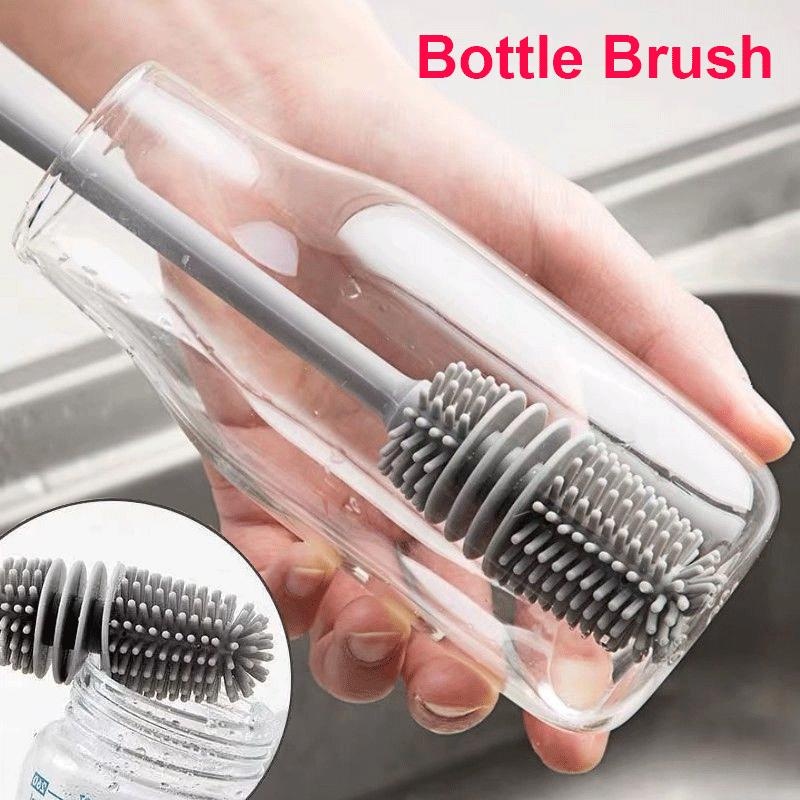 Silicone Bottle And Cup Cleaning Brush Long Handle Glass Scrubber For Kitchen, Milk Bottles, And Drinkware Silicone Bottle And Cup Cleaning Brush Long Handle Glass Scrubber For Kitchen, Milk Bottles, And Drinkware