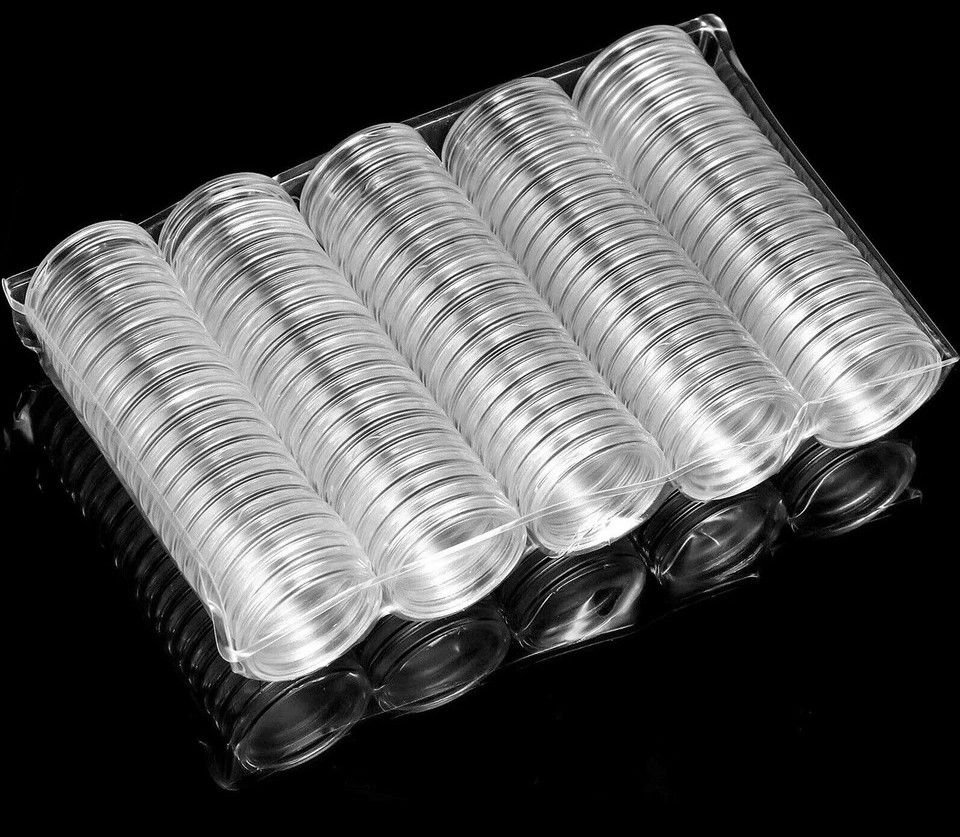 Clear Coin Capsules Display Storage Case For US JFK Half Dollar Coins Clear Coin Capsules Display Storage Case For US JFK Half Dollar Coins