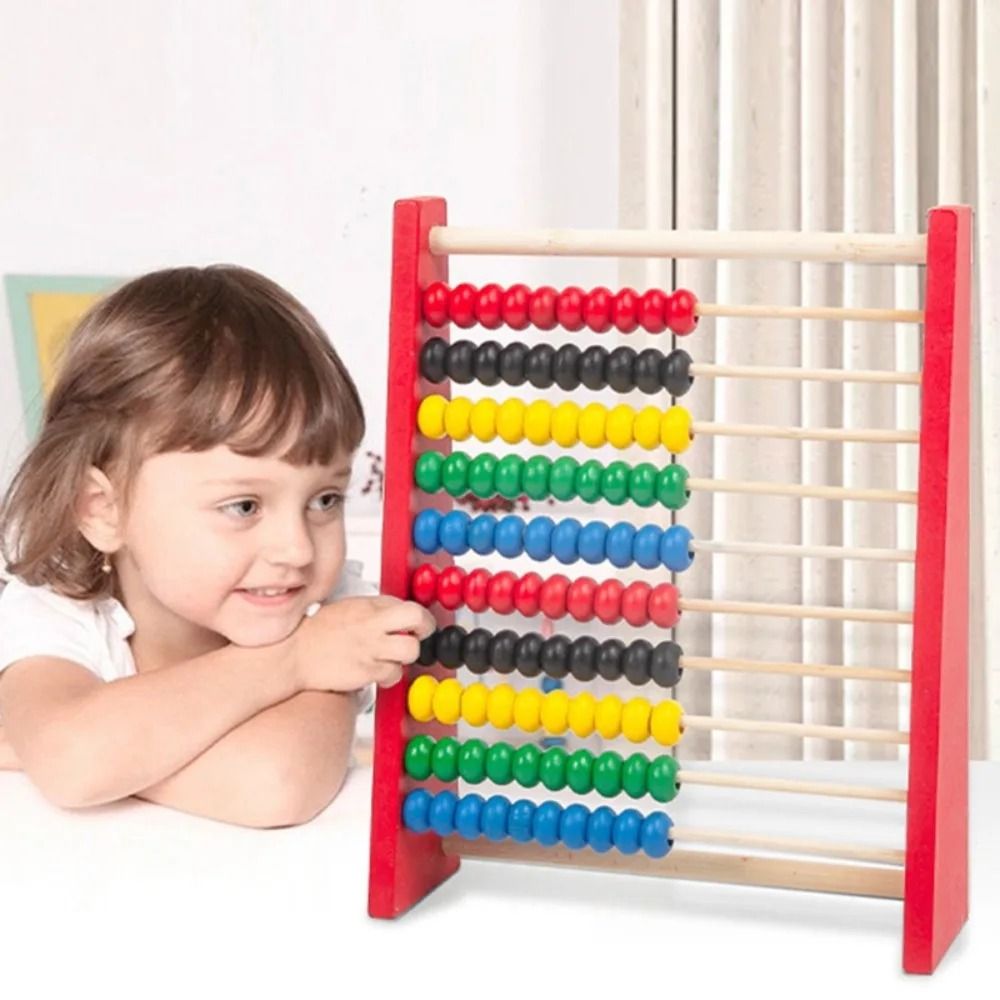 Wooden Montessori Abacus & Intelligence Development Toy red