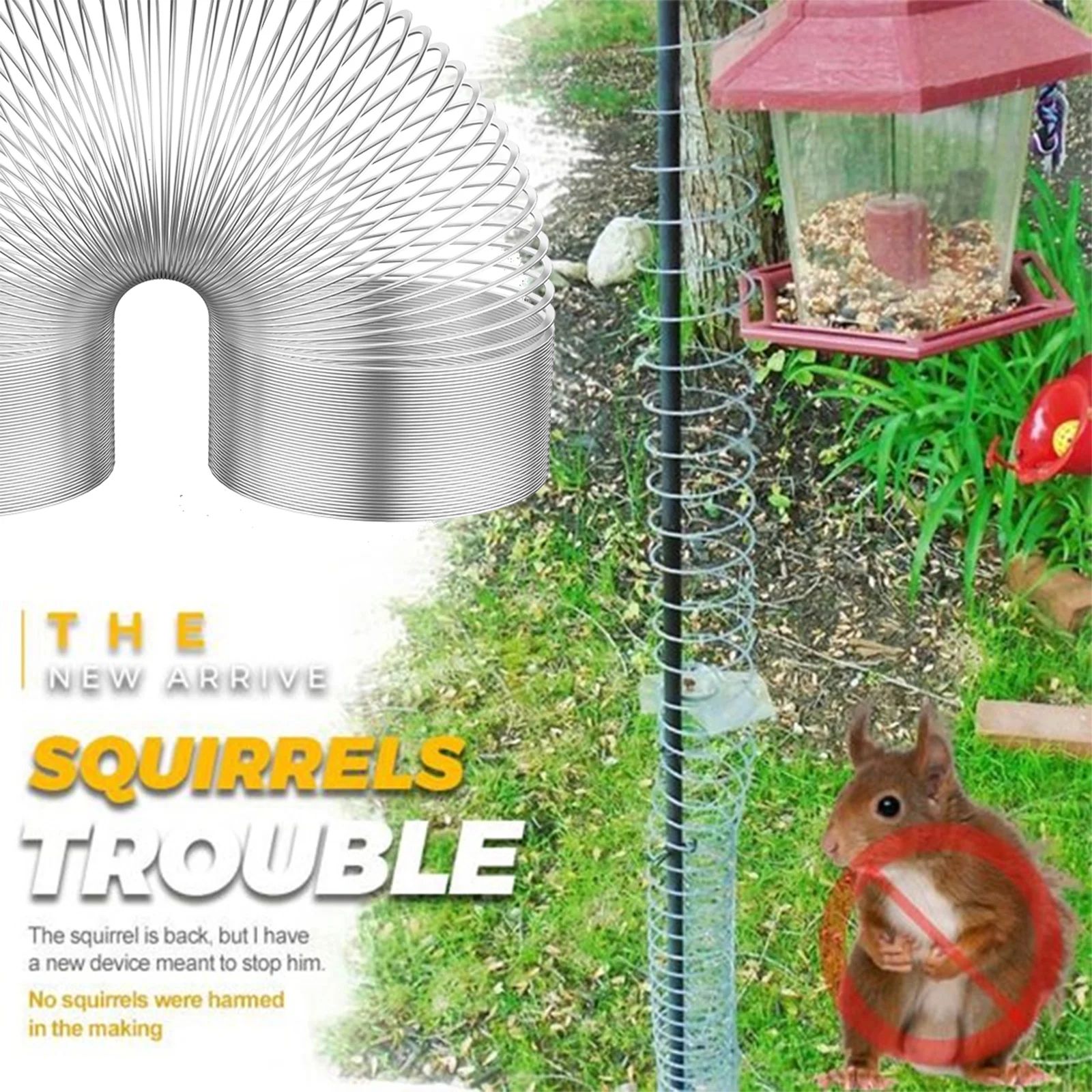 2pcs Squirrel Proof Bird Feeder Spring Anti Raccoon Protection 1pc
