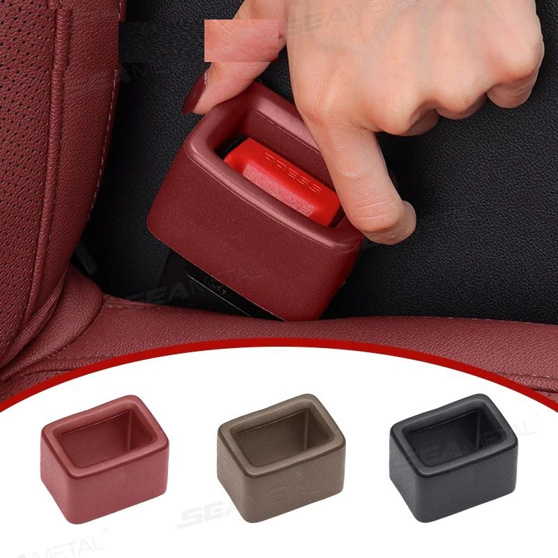 Car Seat Belt Buckle Cover Anti Scratch Seatbelt Protector, Durable Interior Accessory black