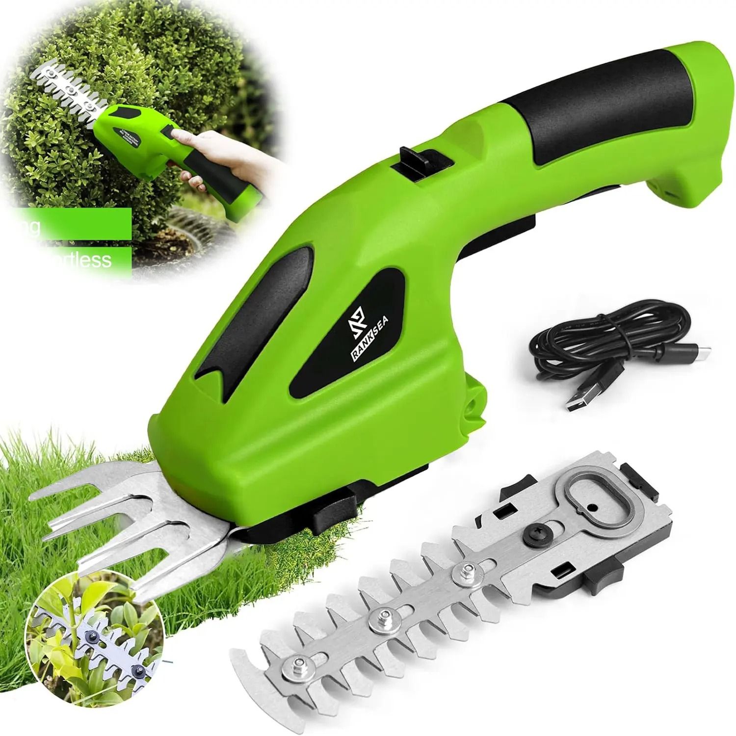 2 In 1 Cordless Hedge Trimmer Rechargeable Electric Grass Shears Garden Pruning Tool 2 In 1 Cordless Hedge Trimmer Rechargeable Electric Grass Shears Garden Pruning Tool