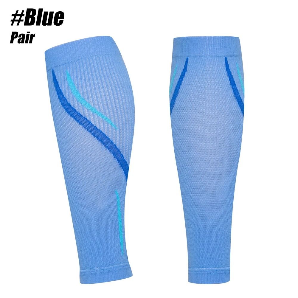 Professional Medical Grade Calf Compression Sleeves (Pair) blue l