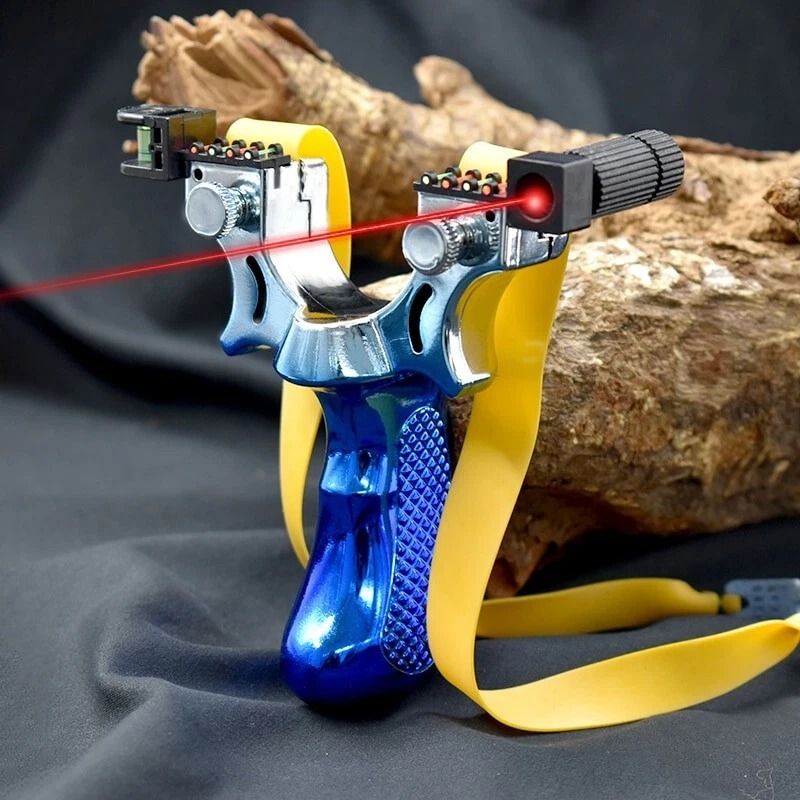 Laser Slingshot With Rubber Aim Point & Target Professional Catapult For Hunting & Precision Shooting Laser Slingshot With Rubber Aim Point & Target Professional Catapult For Hunting & Precision Shooting