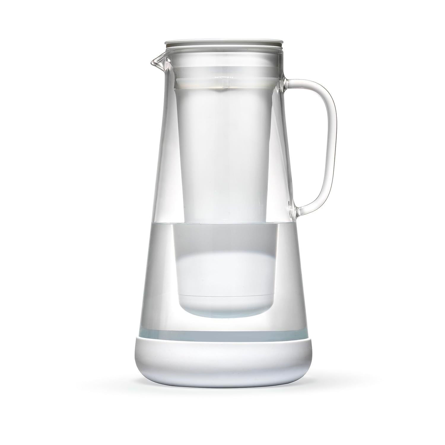 Home Water Filter Pitcher Glass With Silicone Base, White Safe Everyday Protection Against Bacteria Home Water Filter Pitcher Glass With Silicone Base, White Safe Everyday Protection Against Bacteria