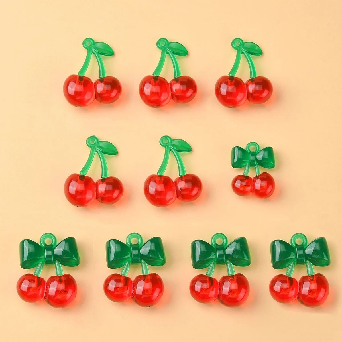 10 Piece Cherry Pendant Charms Acrylic DIY Jewelry Making Charms 10 Piece Cherry Pendant Charms Acrylic DIY Jewelry Making Charms