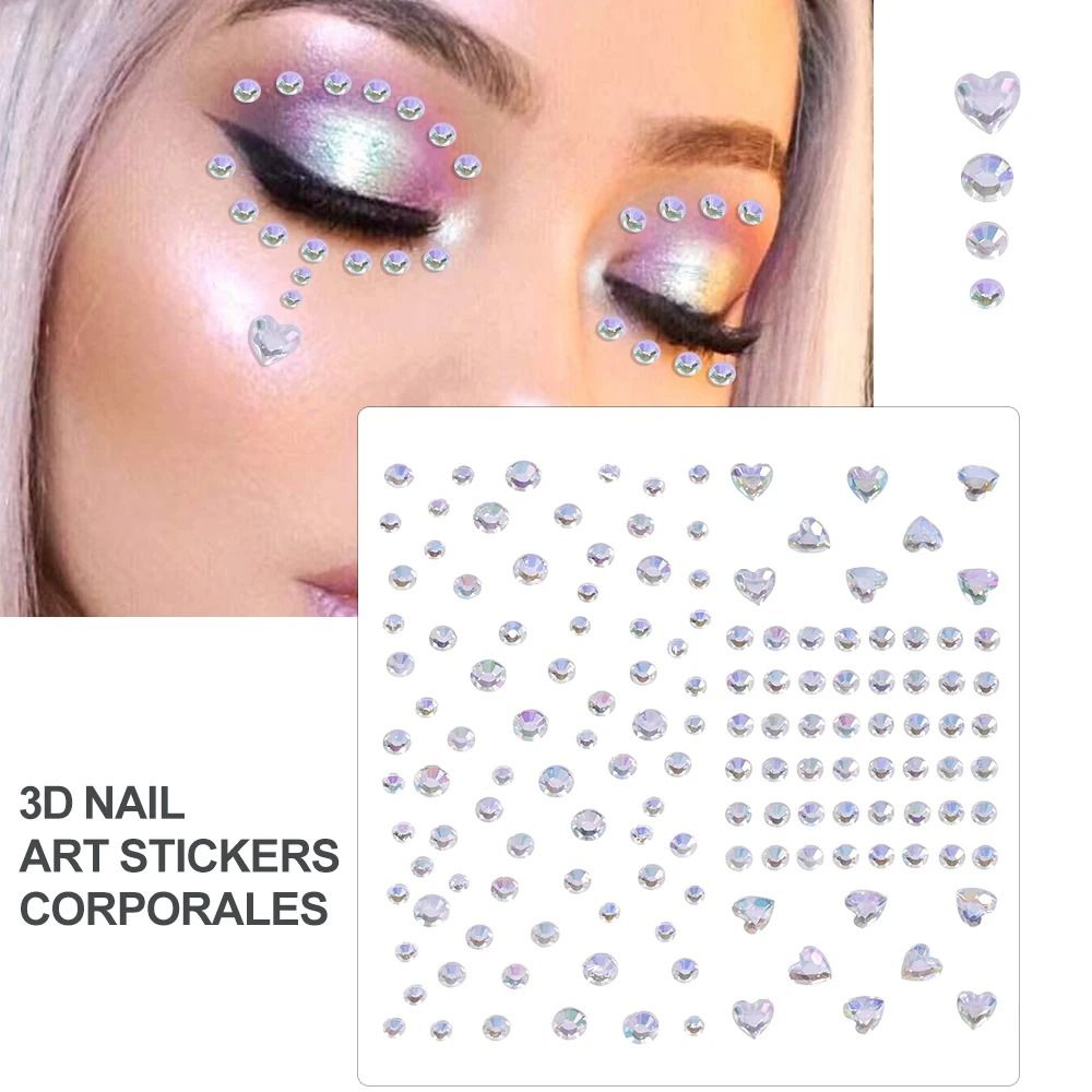 GlamPearl Self Adhesive Face Pearls Stick On Face Gem Stickers Makeup Rhinestone Pearl Set 22