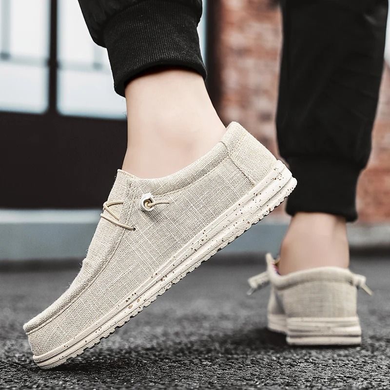 Breathable Canvas Walking Flats brown 6.5