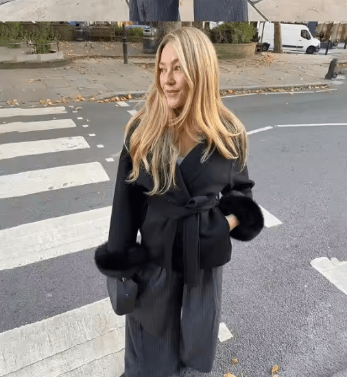 Elegant Woolen Short Coat Lace Up Loose Lapel Autumn Winter Jacket gray s(us 4)