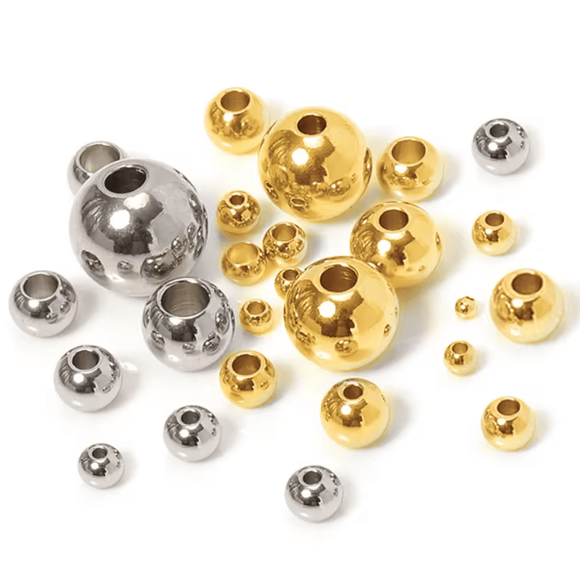100PCS Gold Stainless Steel Spacer Beads Round Jewelry Spacer Beads For DIY Jewelry Making gold Color 2mm X Hole1mm