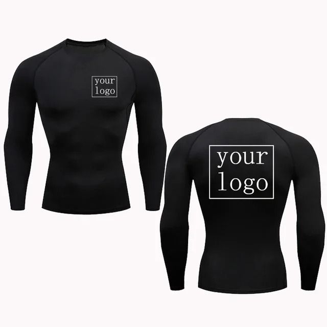 Custom Logo Compression T Shirt Quick Dry Workout Gym Tee For Men And Women red Long Sleeve m