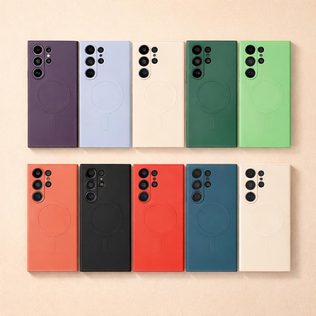 Custodia magnetica per Samsung Galaxy S26 S25 S24 S23 S22 Ultra Plus S21 FE / Custodia morbida in silicone TPU antiurto compatibile con MagSafe