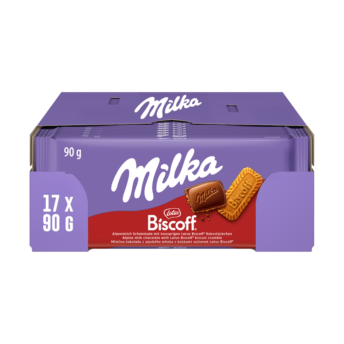 Milka Biscoff Tafel 17 x 90 g (1,53 kg) Image