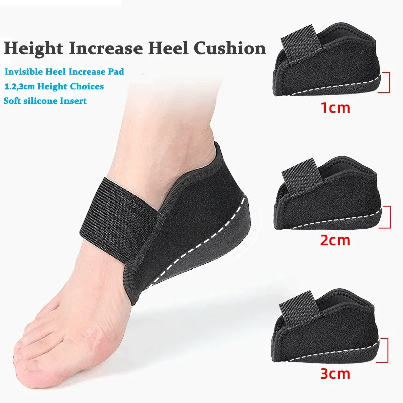1-3 cm Unsichtbare Höhe Erhöhen Silikon Socken Gel Ferse Pad Orthopädische Arch Support Ferse Kissen Sohlen Einlegesohle fuß Unisex Image
