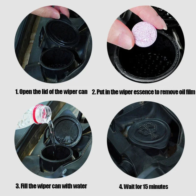 Auto-Ölfilm-Entferner Windschutzscheibenreiniger Brausetabletten Glas-Reinigungsmittel Scheibenwischer Auto-Reinigungszubehör 10-50 Stück Image