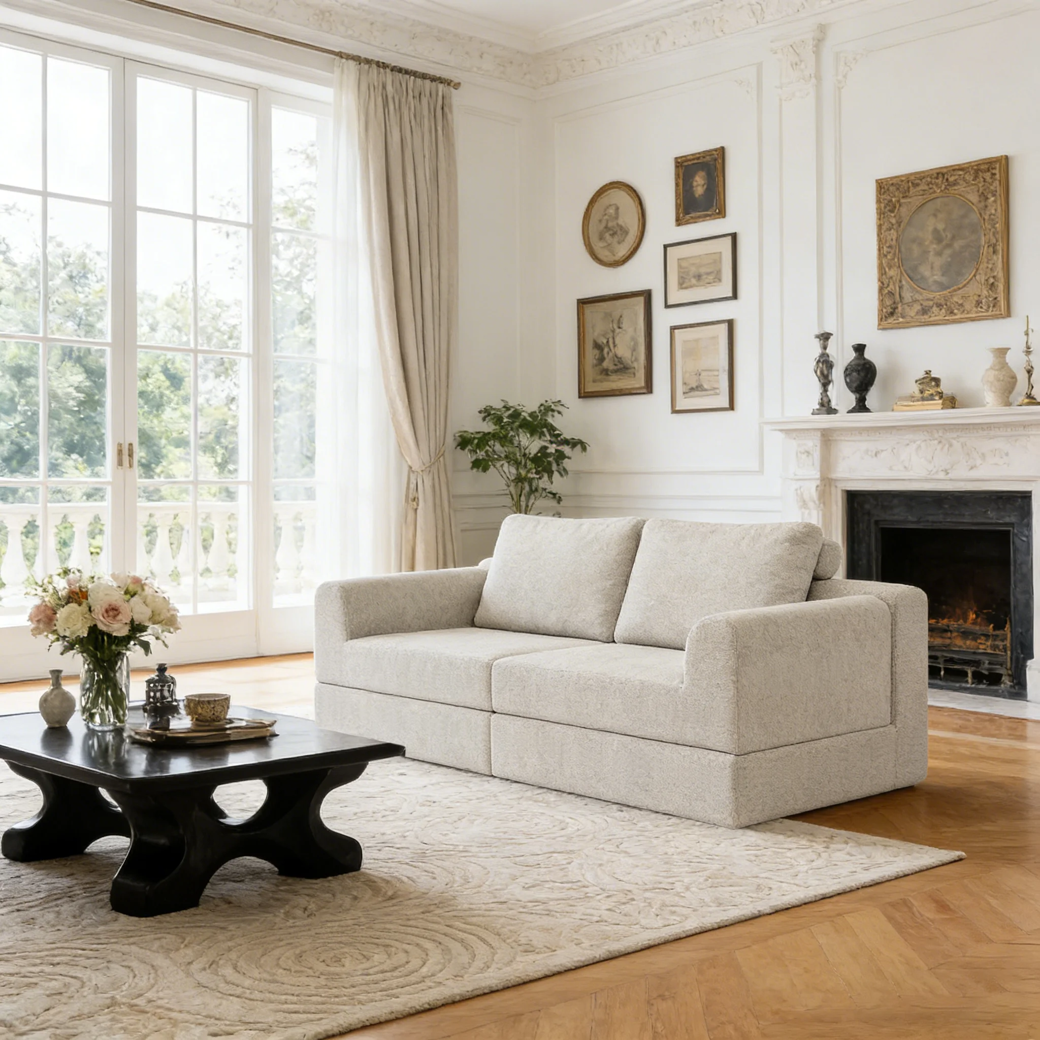 Dieses Sofa verfügt über ein umwandelbares, klappbares Schlafsofa, einen multifunktionalen Schlafsessel mit Memory-Schaum und Rückenstütze, geeignet für