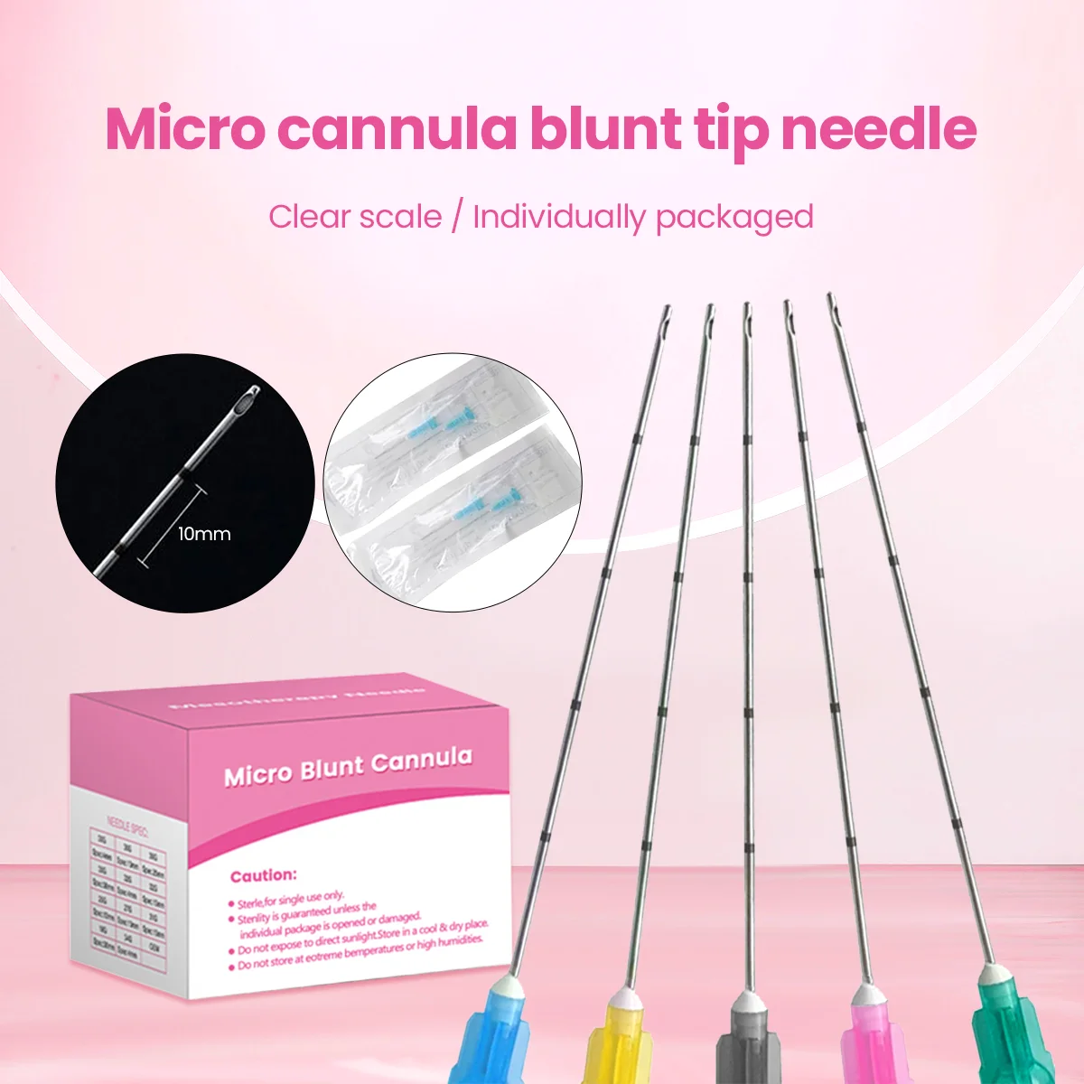 Hochwertige Mikrokanülen 18G 20G 21G 22G 23G 25G 27G 30G 38mm 50mm 70mm Sterile Stumpfe Kanülenspitzen für Schönheitsgeräte Image