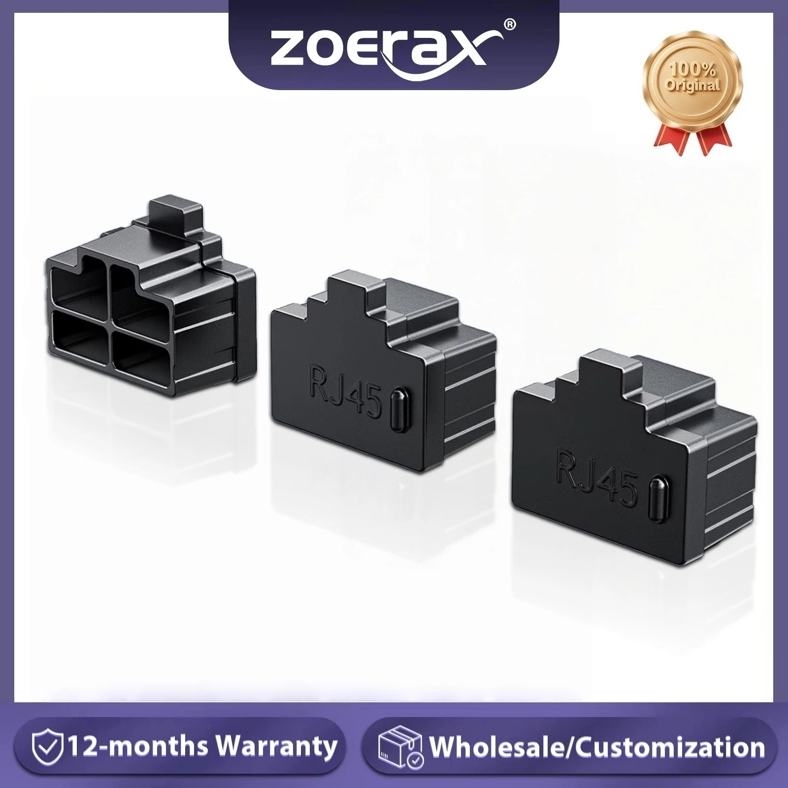 ZOERAX RJ45-Port-Staubschutzkappe Wiederverwendbarer Ethernet-Port-Schutz Staubdicht Feuchtigkeitsbeständig für Router, Switch, Patchpanel Image
