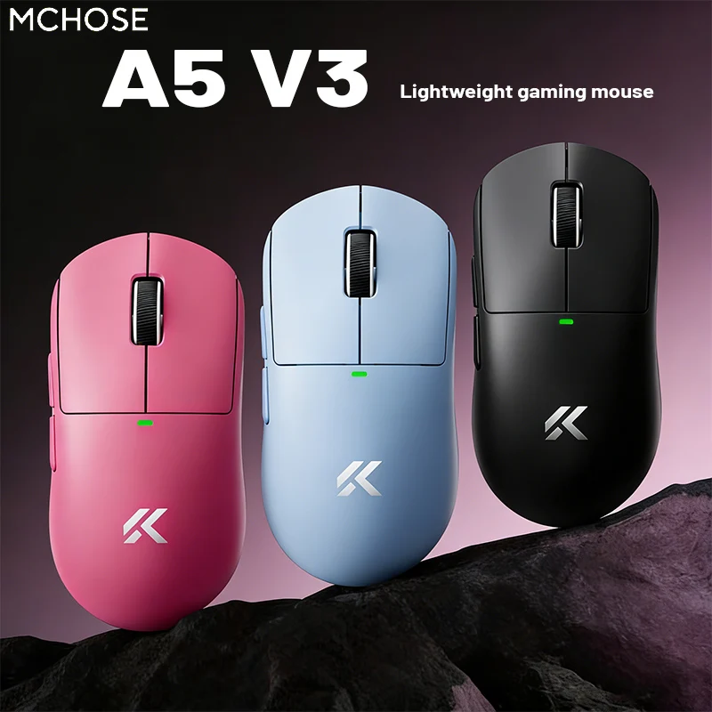 Mchose A5 V3 Kabellose Gaming-Maus, Bluetooth 3395, Tri-Mode, klein, handfreundlich, Esports-Maus, Paar, Geschenk für Computer, Büro Image