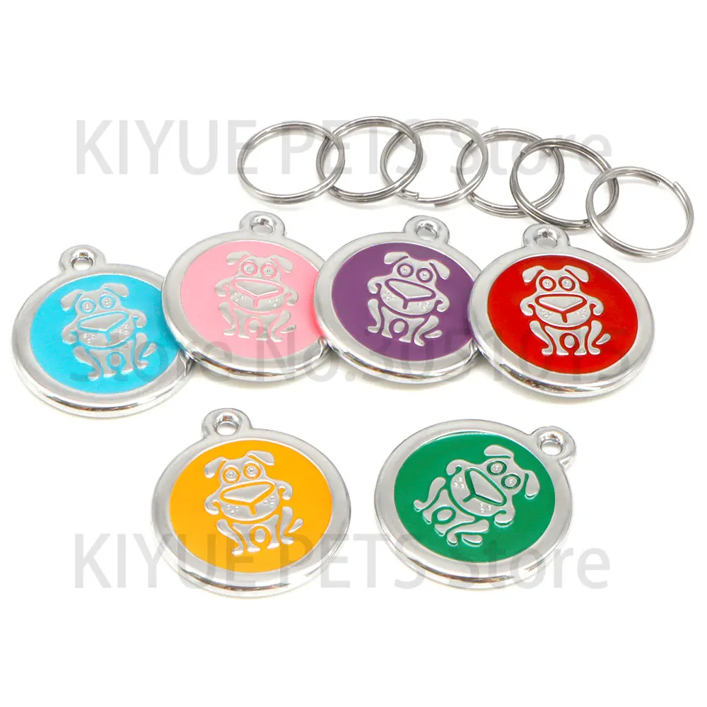Großhandel mit 20 Stück runden Hundemarkeletts zum Lasergravieren, personalisierte Namensschilder für Katzen, Halsbandanhänger, Schlüsselanhänger-Charms Image