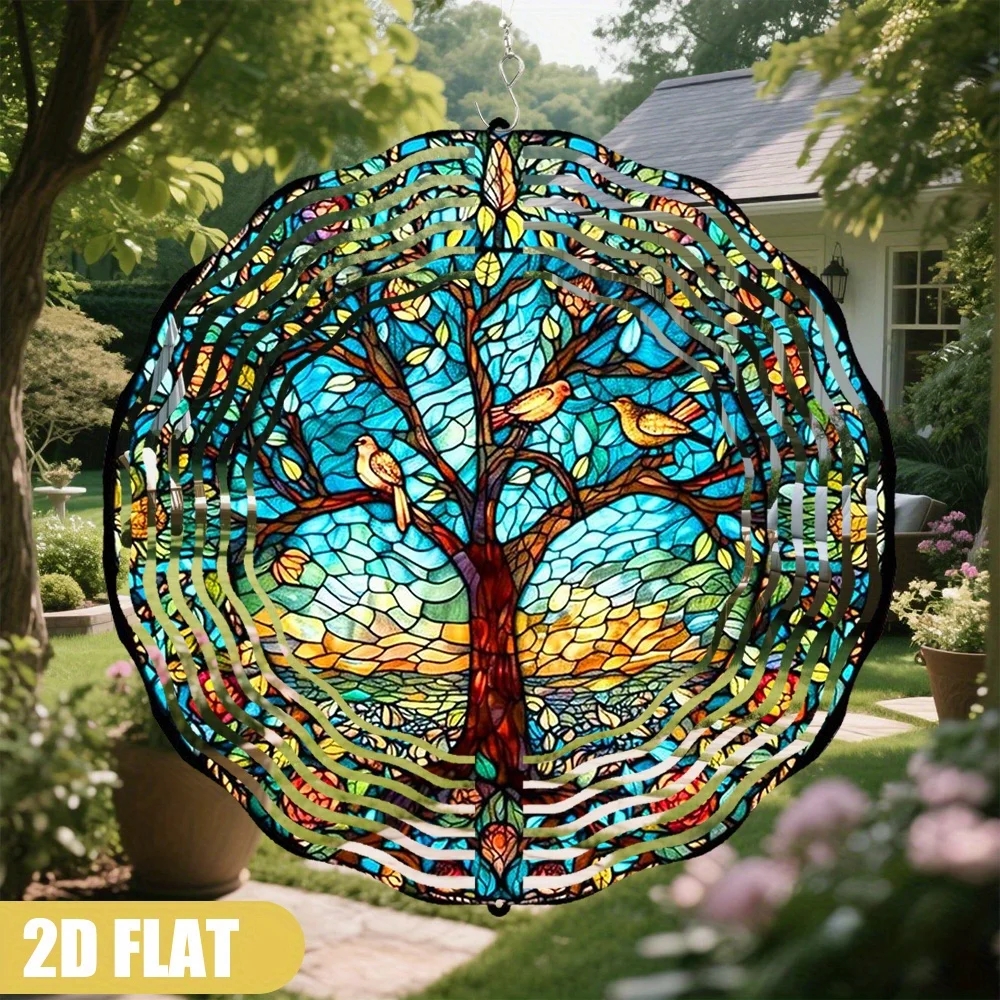Garten-Windspiele für Draußen, 10 Zoll Metall-Spinner-Stäbe, 360° ° Drehbarer Haken, Bunte Hängedekoration für Terrasse und Garten im Frühling