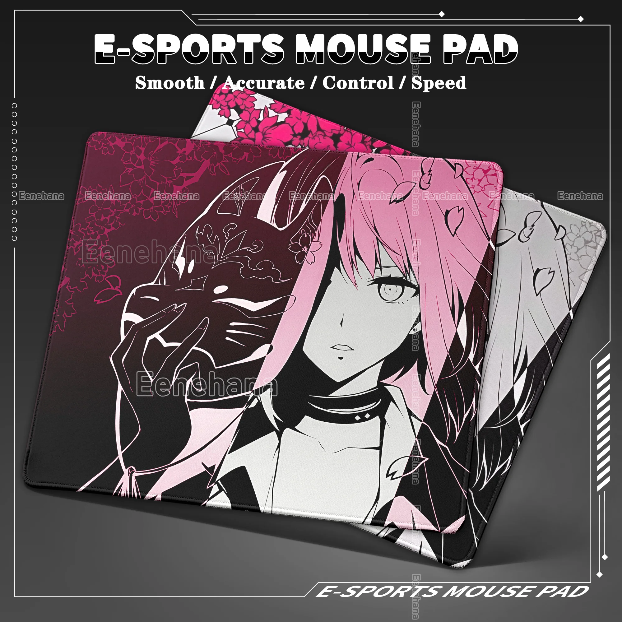 HD FPS Büro E-Sports Spielzubehör PC Gaming Mauspad 45x40 Geschwindigkeit E-Sport UP Wasserdicht Anime Glas Stil Malerei Schreibtischunterlage