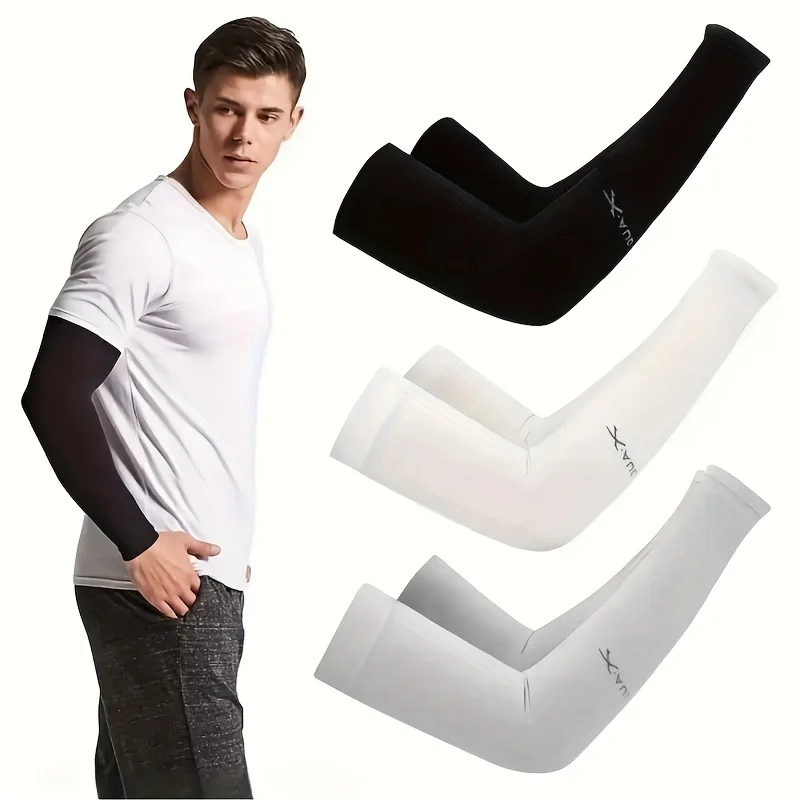3 Paar Armstulpen für Herren und Damen, Sommer-UV-Schutz- und Sonnenschutzausrüstung, Armstulpen mit hoher Elastizität, geeignet Image