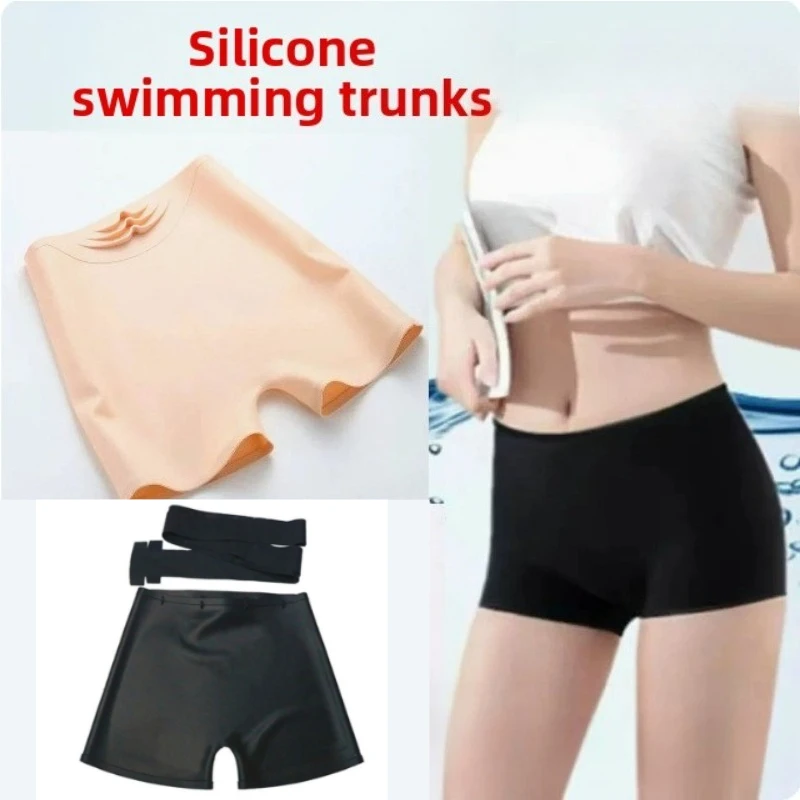 Nahtlose Silikon Bademode Frauen Männer Schnell Trocknend Anti Scheuern Badehose Strand Shorts Wasserdicht Komfortable Pool Schwimmen Shorts Neue Image