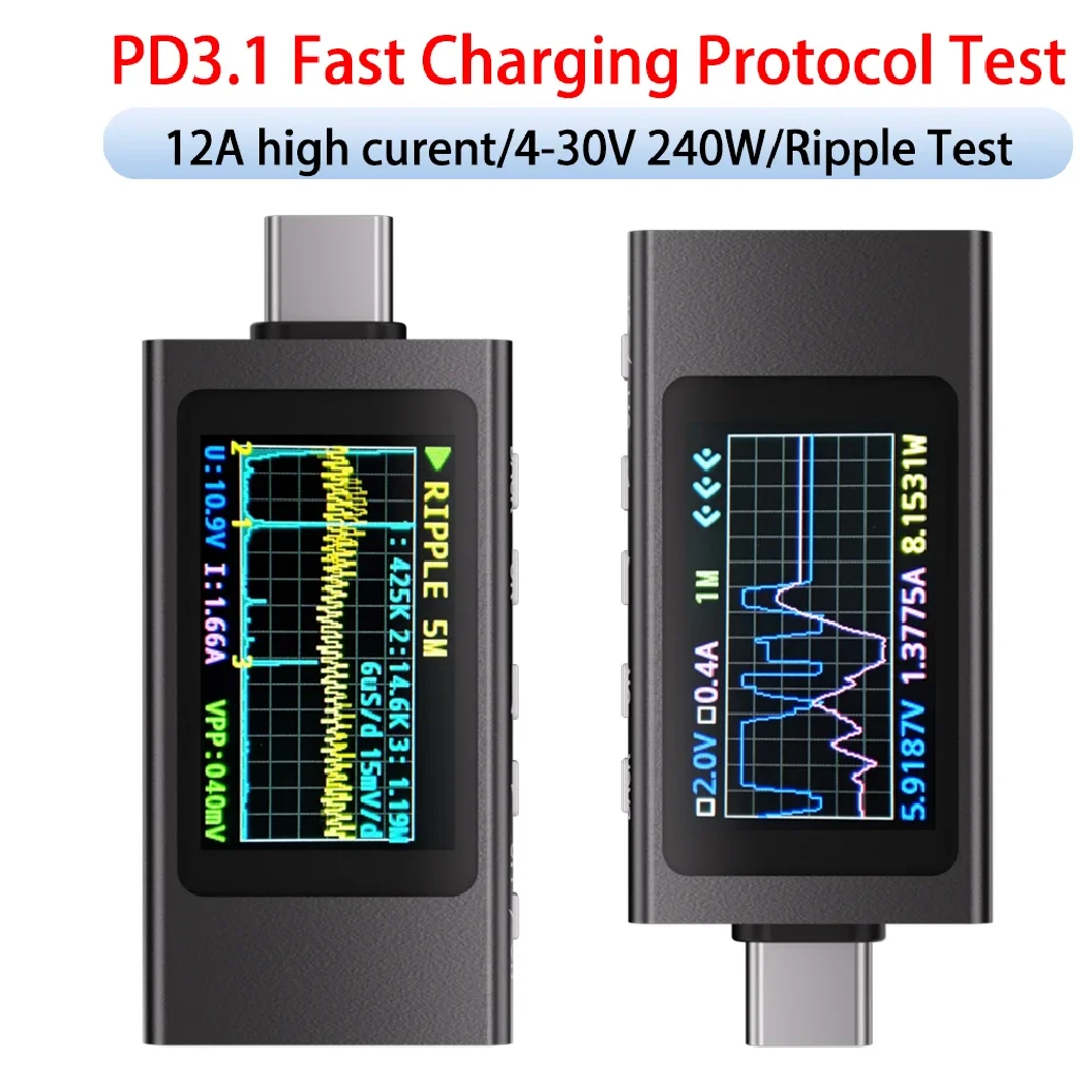 KWS-X1 Typ-C Tester PD3.1 Schnelllade-Protokoll-Tester PDE-Marker Ripple-Messung PD QC Leistungsmesser Spannungs-Strommessgerät Image