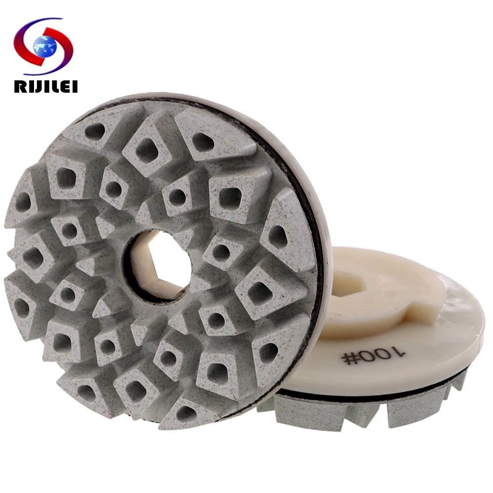 7 Stück 4 Zoll automatische Schnecken verriegelung Kanten polier pad 100mm Kantens chleif scheibe Granit Marmor Stein Beton Schleif scheibe Image