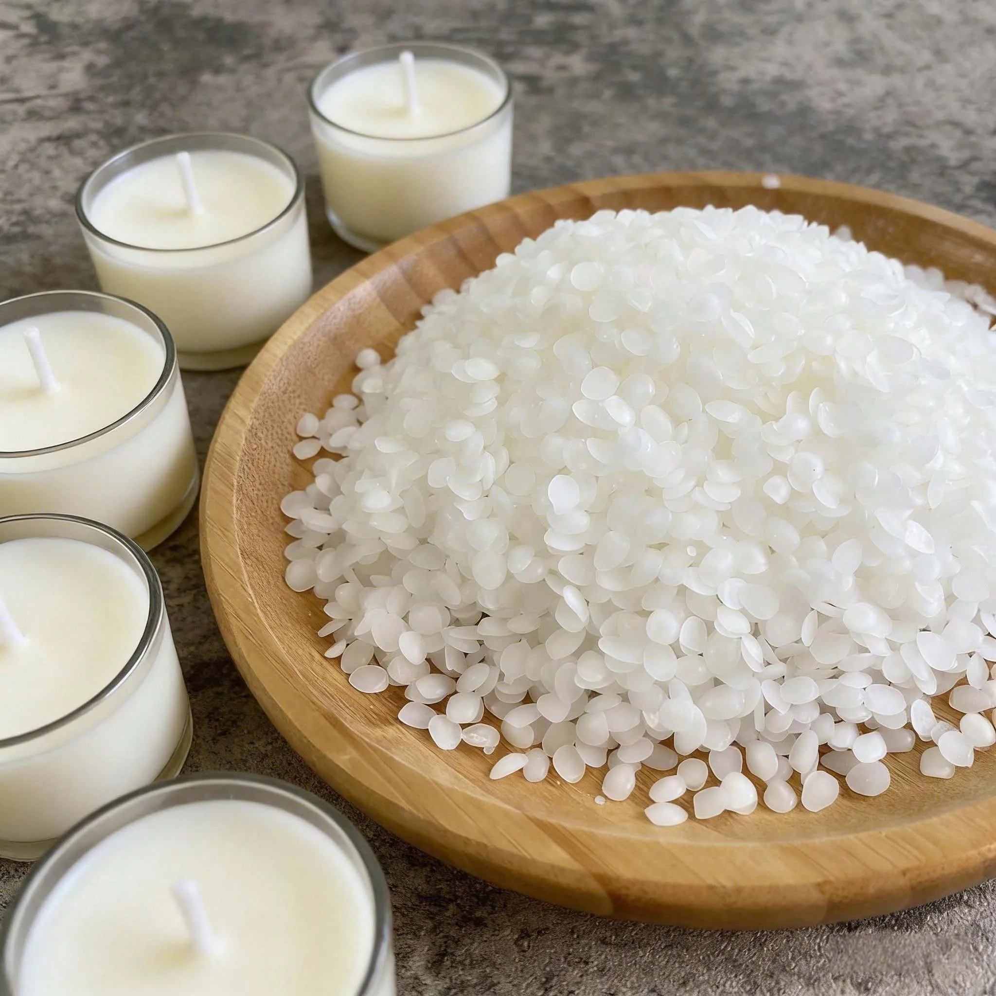 100/200/500/1000g Weißes Bienenwachs Granulat Reines Natürliches Duftkerzenmaterial DIY Rauchfreies Dochtmaterial Bastelbedarf Image