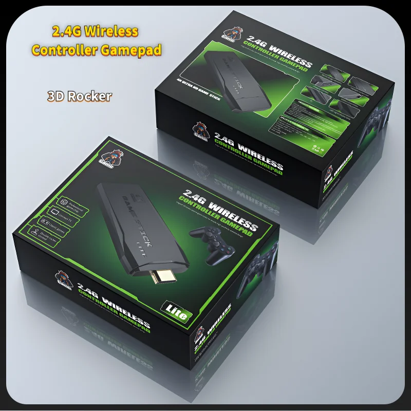 Console de jeu vidéo rétro, console sans fil 2.4G, manette de jeu, 4k, 20000 jeux, 64G, console de jeu portable pour GBA/FC/PS1/MD