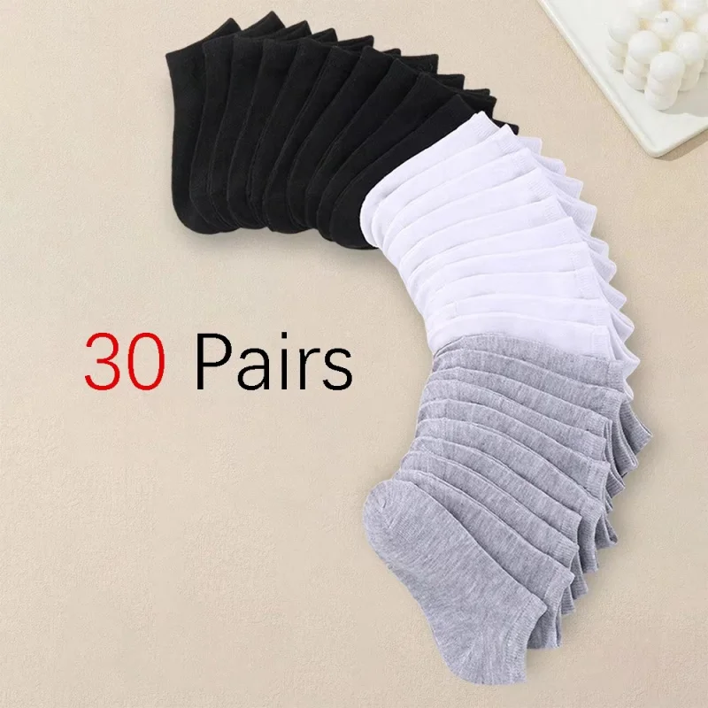 10–40 Paar Bootssocken für Damen/Herren, unsichtbar, niedrig geschnitten, Silikon, rutschfest, für den Sommer, No-Show-Söckchen, einfarbig, lässig, atmungsaktiv Image