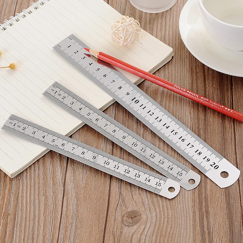 {YY30} 15-30cm Edelstahl Metall-Lineal Doppelseitiges Messwerkzeug Image