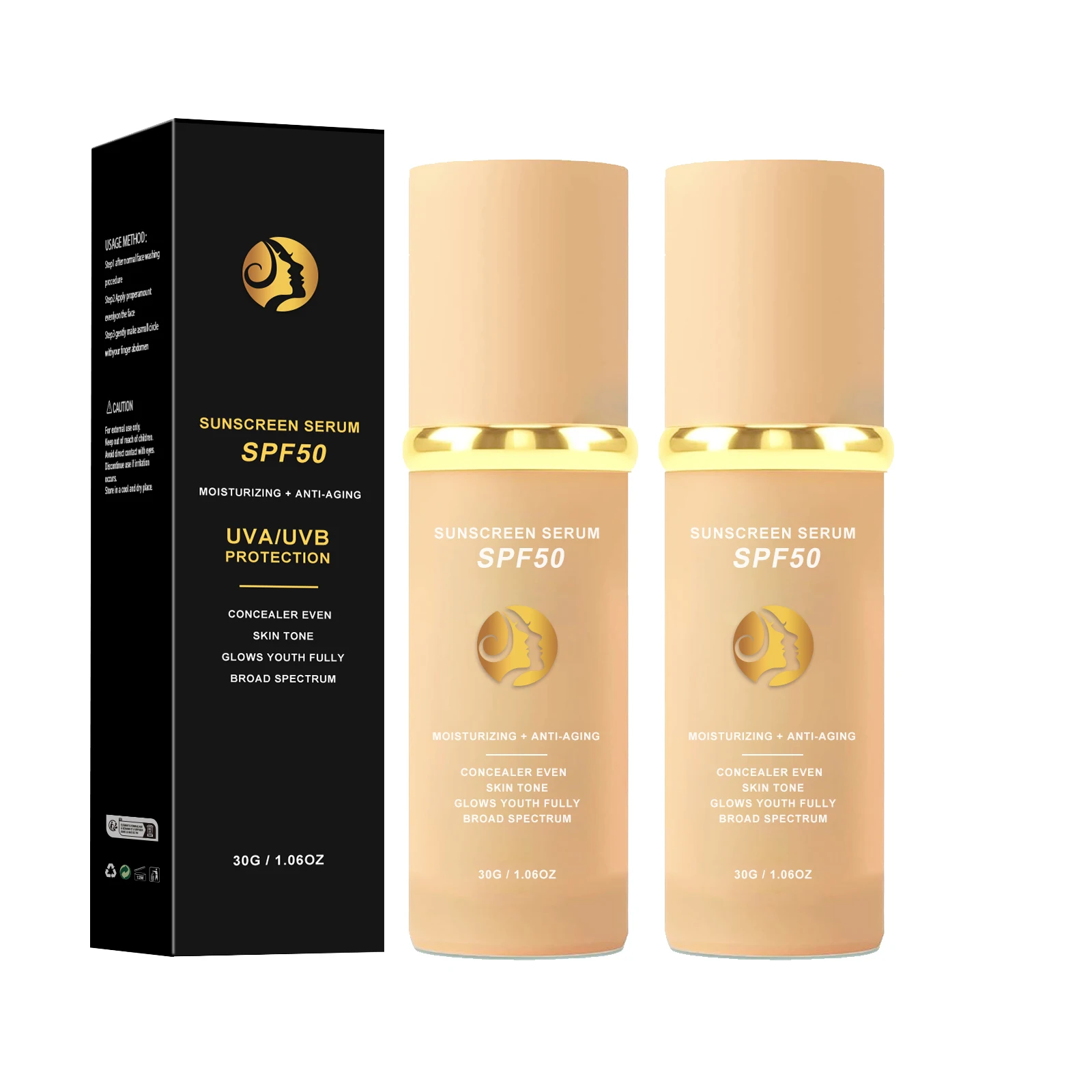 4-in-1 Liquid Foundation Makeup High Full Coverage Concealer Oil-control SPF50 Langlebiges, wasserfestes Gesichts-Foundation-Make-up Image