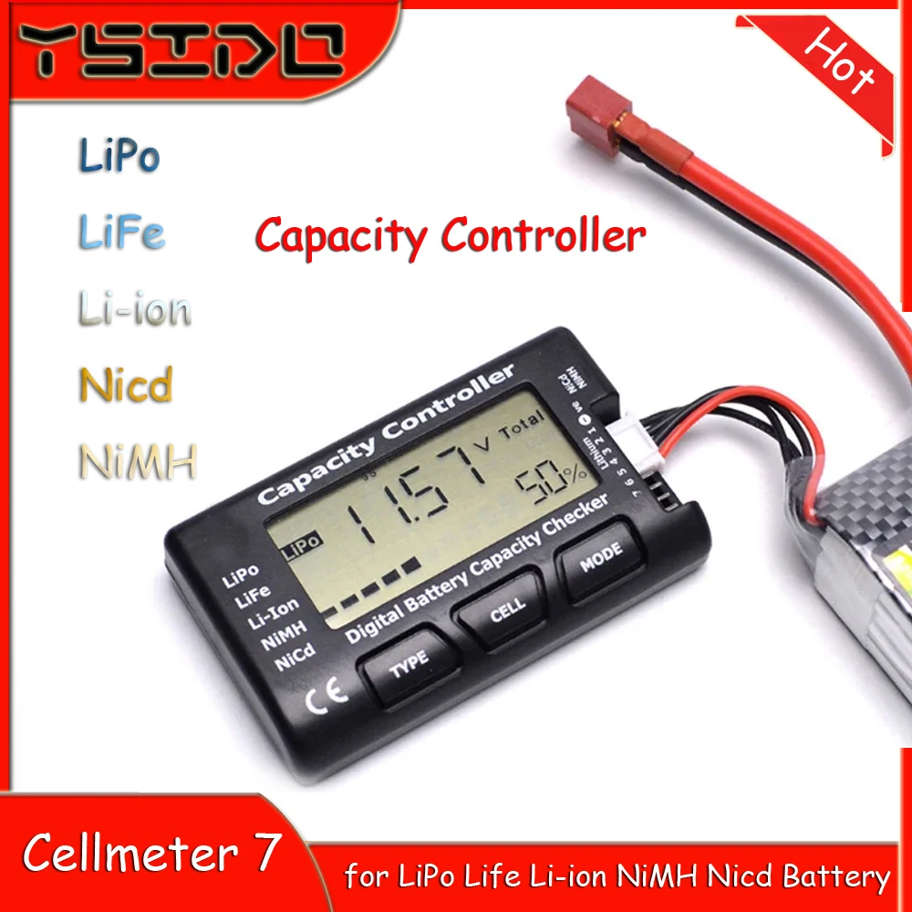 RC Cellmeter 7, digitaler Batteriekapazitätsprüfer, Kapazitätsregler, Tester, Spannungsprüfer für LiPo Life Li-Ion NiMH Nicd-Batterie Image