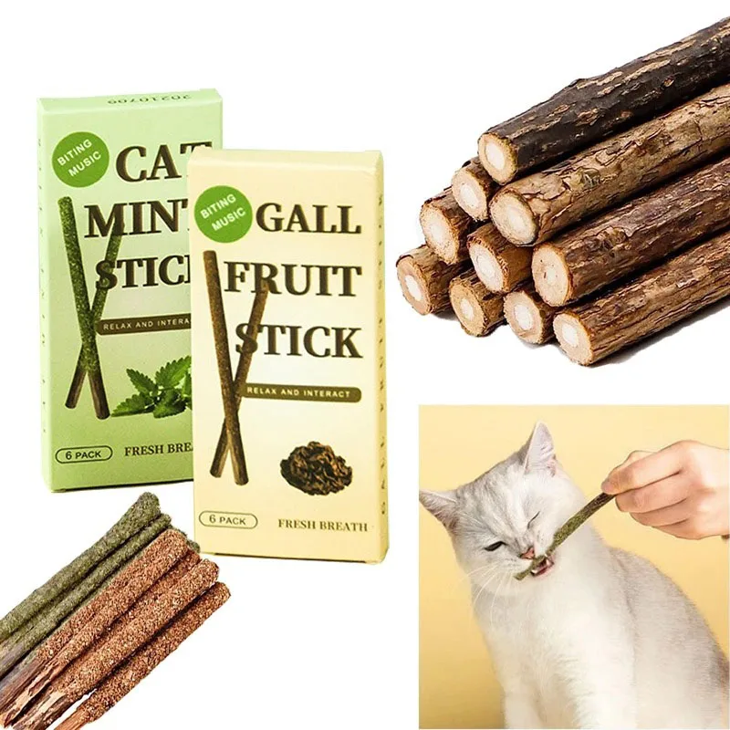 Natürliche Matatabi Katze Stick Mint Gefangen Biss Aufgewogene Stangen Silvervine Für Katze Zähne Reinigung Behandeln Pet Versorgung Katze Spielzeug Image