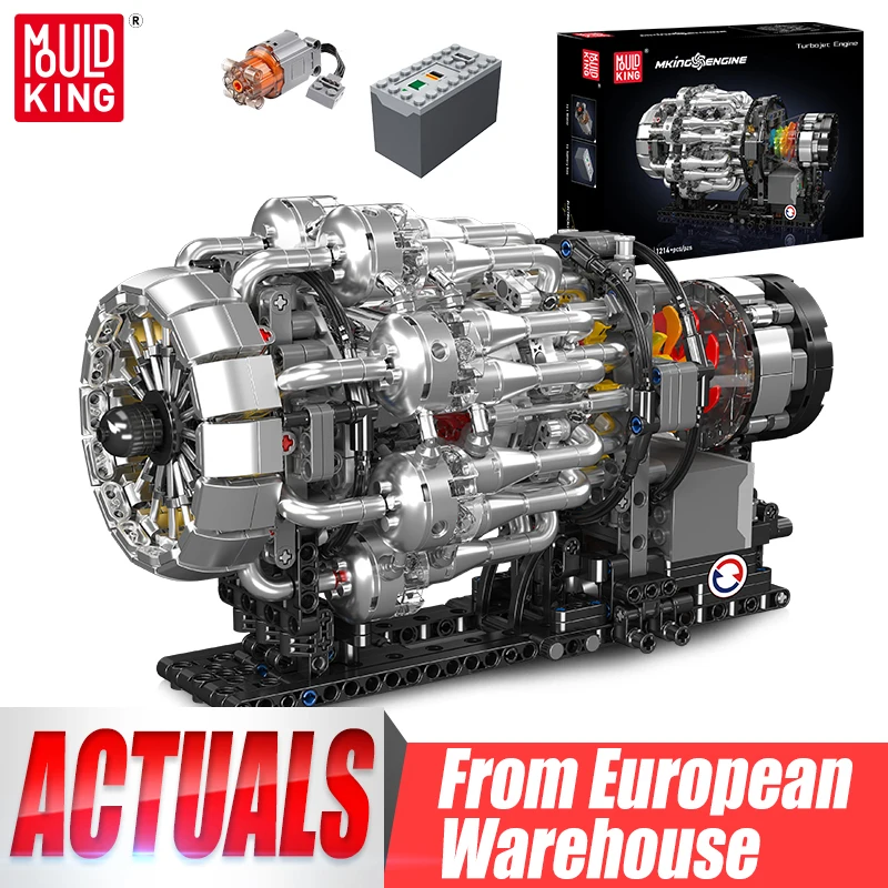 Mould King 10216 Technisches Auto-Motorspielzeug Der Motorisierte Turbojet-Motor Baustein-Set Motor-Bausatz Weihnachtsgeschenk für Kinder Image