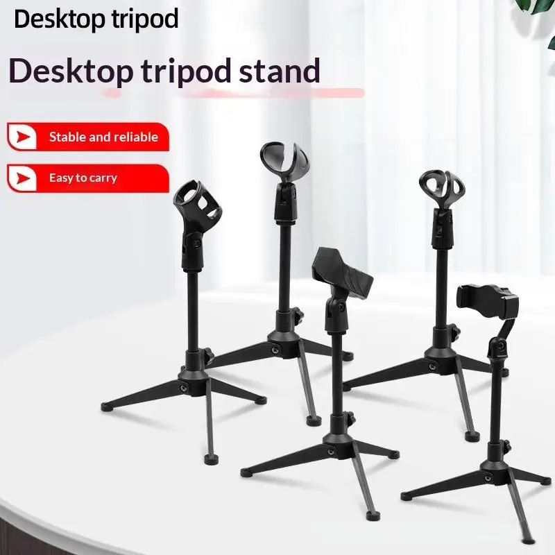 1 Stück leichter, tragbarer Tischständer – verstellbarer Desktop-Stativ-Mikrofonhalterungs-Clip-Halter für den Büro- und Heimgebrauch Image