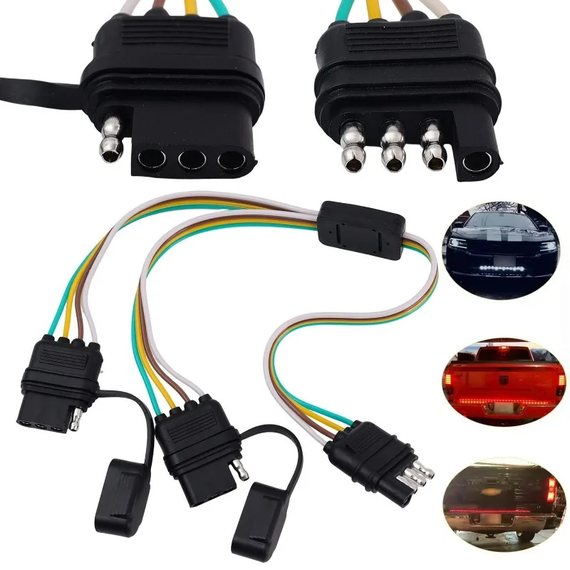 Netzkabel für Anhängerkabel, 4-poliger Stecker, Prong-Stecker, Suite, Kabelbaumverlängerung, PVC-Licht-Adapter-Set zum Abschleppen Image