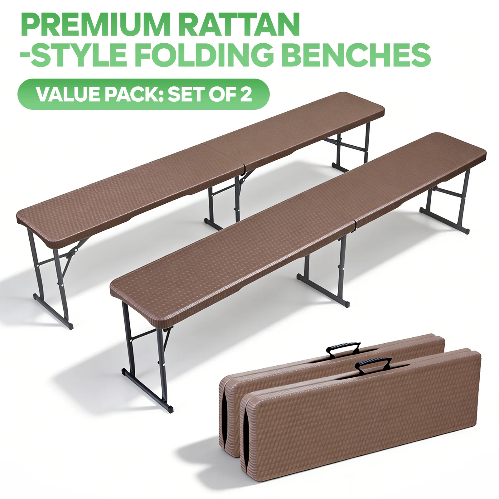 180cm Klappbank Outdoor Campingbank Gartenbank Tragbare Bierzeltgarnitur HDPE Sitzbank bis 400kg Schwerlast